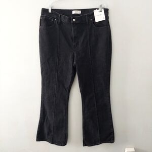 Abercrombie & Fitch High Rise Jeans size 33 / 16R Black flared leg front seam